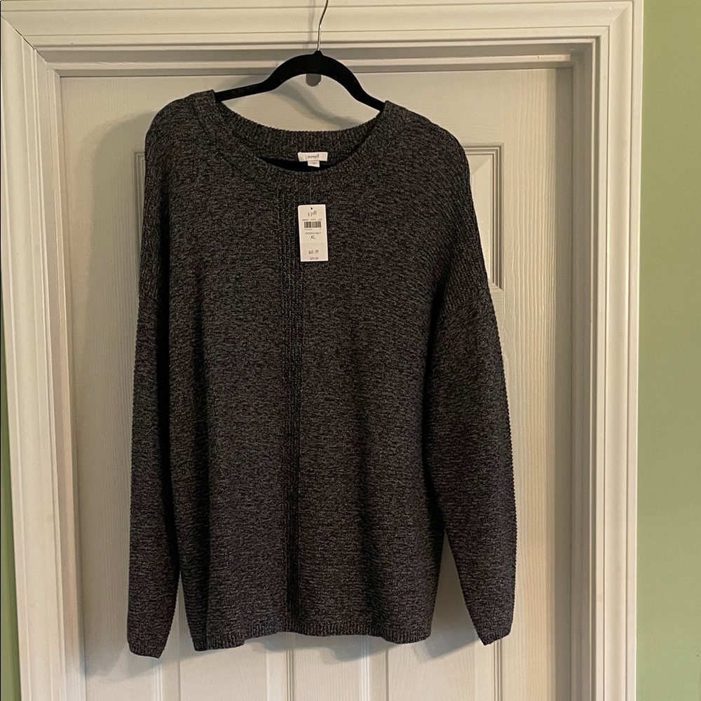 PureJill Marled Onyx Crew Neck Sweater-Sz XL-new